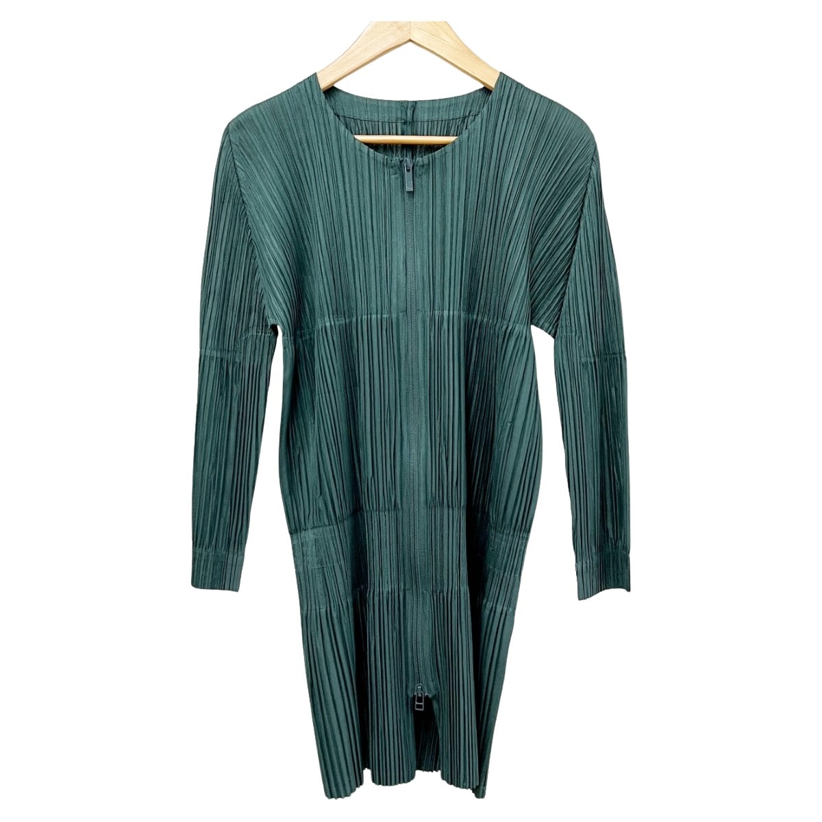 ◆◆PLEATS PLEASE ISSEY MIYAKE イッセイミヤケ ジップワンピース size3 PP33-JA411 グリーン