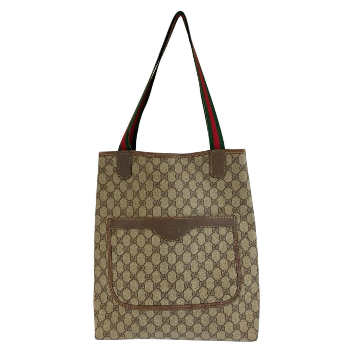 美品 GUCCI グッチ ヴィンテージ シェリーライン ベージュ GGスプリームキャンバス トートバッグ ショルダーバッグ 605087 【中古】