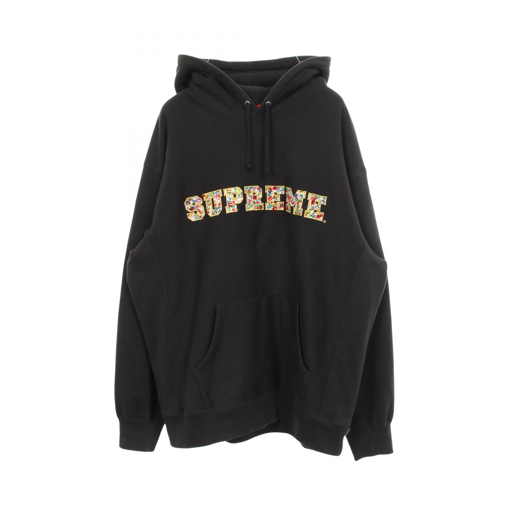 シュプリーム Supreme Jewels Hooded Sweatshirt ロゴ ビジュー パーカー 衣料品 トップス コットン メンズ ブラック系 【中古】