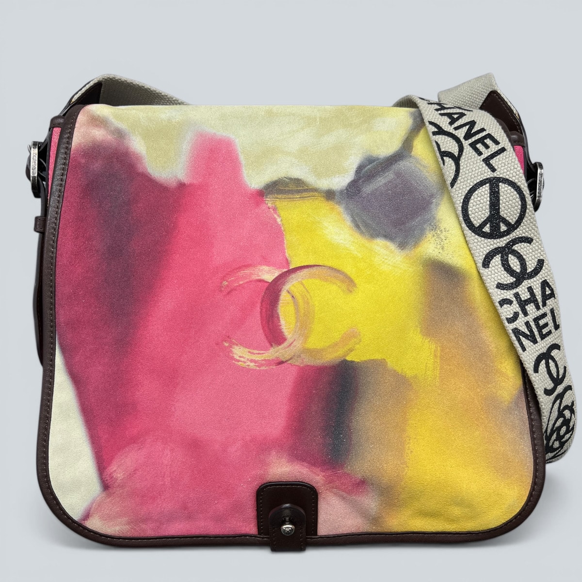 CHANEL 希少 美品 シャネル エンブロイダリー ココマーク ショルダーバッグ A90809 20番台シリアル スエード レザー ガンメタル金具 メッセンジャーバッグ クロスボディ Y2K ヴィンテージ レディース ABランク 鑑定済 中古 シャネルバッグ