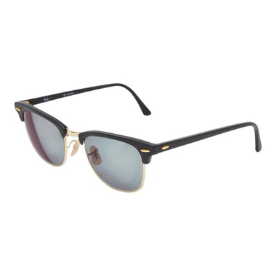 レイバン クラブマスター サングラス 偏光レンズ 度入り サーモント ブロー RB3016 ブラック プラスチック メンズ Ray-Ban 【中古】
