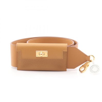 エルメス HERMES バンドリエール ケリー ポケット ショルダーストラップ アクセサリー レザー ヴォーエプソン / ヴォースイフト ヴォーエプソン セサミ W刻印(2024年製造) レディース ブラウン系 【中古】