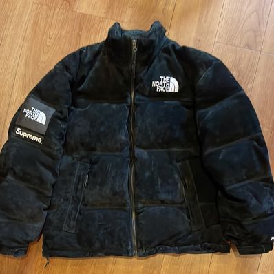 Supreme x The North Face Suede Nuptse Jacket "Black"
