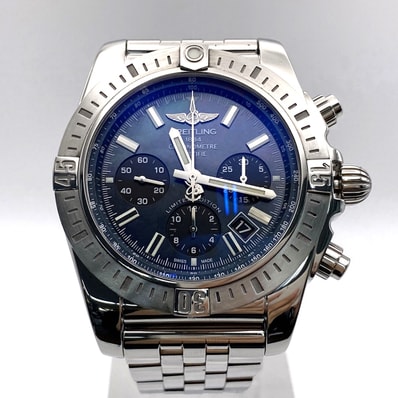BREITLING ブライトリング クロノマット44 ジャパン スペシャル エディション 腕時計 AB011511/BF70 ステンレススチール ブルー シルバー メンズ【中古】
