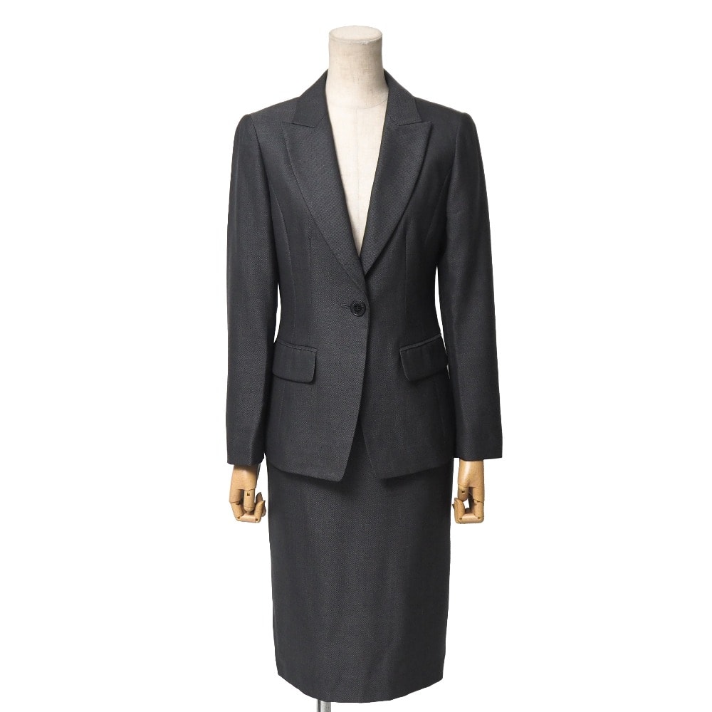 ■美品■GIVENCHY ジバンシィ スカートスーツ サイズ36 テーラード ブレザー シングル ジャケット ひざ丈 タイトスカート ブランド古着【中古】20251128/RA6716