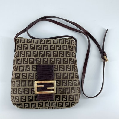FENDI(フェンディ) ズッキーノ ショルダー バッグ 8BT075 ブラウン