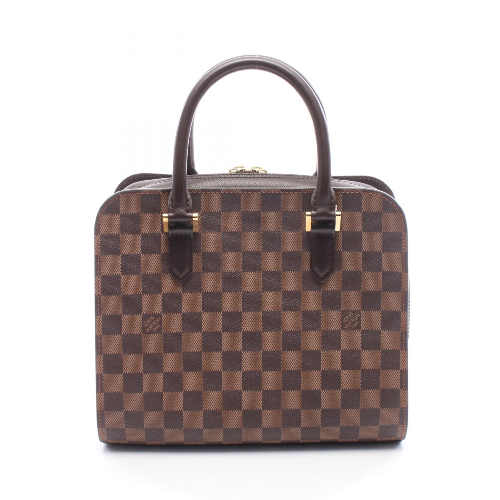 ルイ・ヴィトン LOUIS VUITTON トリアナ ダミエエベヌ ハンドバッグ バッグ PVCコーティングキャンバス レザー レディース ブラウン系 N51155 【中古】