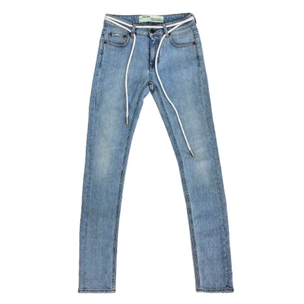 OFF-WHITE オフホワイト デニムパンツ OWCE006S7149198 VIRGIL ABLOH期 DENIM LABEL デニムレーベル 花柄 スキニー デニム パンツ インディゴブルー系 25【中古】