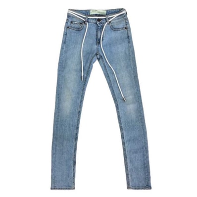 OFF-WHITE オフホワイト デニムパンツ OWCE006S7149198 VIRGIL ABLOH期 DENIM LABEL デニムレーベル 花柄 スキニー デニム パンツ インディゴブルー系 25【中古】