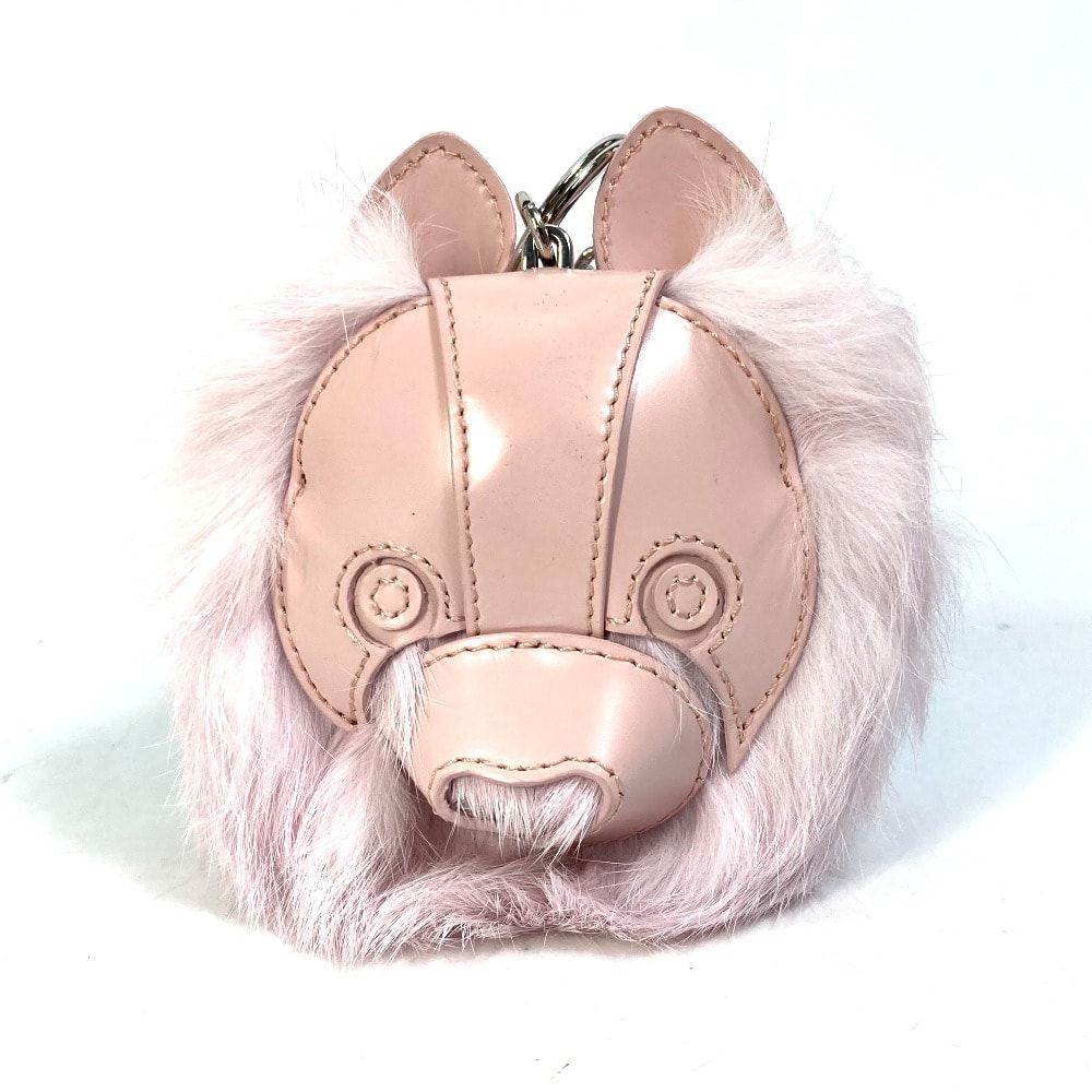 ディオール Dior クッキー 犬 ドッグ アニマル COOKIE バッグチャーム カラビナ キーホルダー レザー ピンク 美品