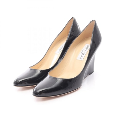ジミーチュウ JIMMY CHOO ウェッジソール パンプス 靴 パテントレザー レディース ブラック系 【中古】
