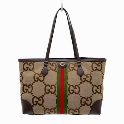 GUCCI グッチ シェリー トートバッグ
キャンバス レザー ブラウン レディース
【中古】