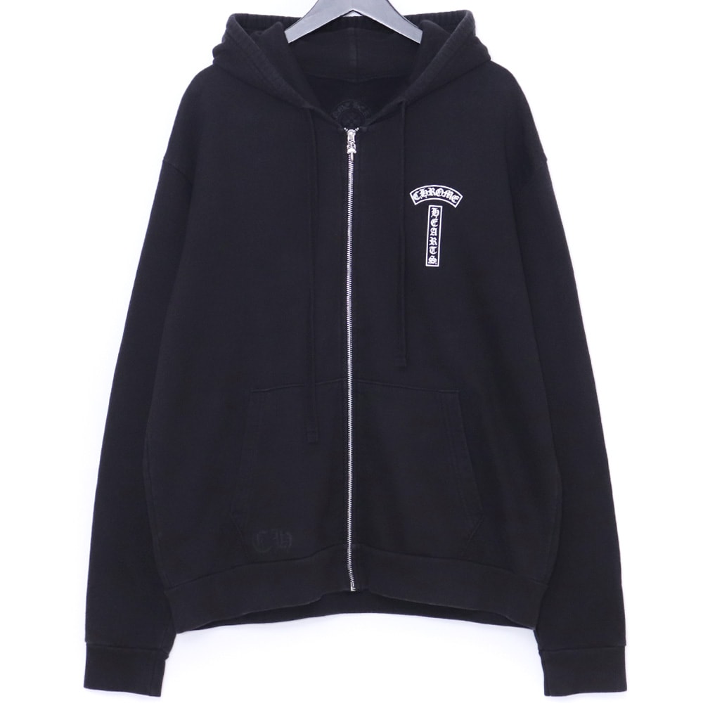 CHROME HEARTS アーチロゴ Tバー ジップアップパーカー