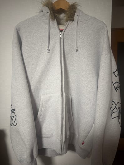 Supreme Faux Fur Zip Up Hooded Sweatshirt "Ash Grey"