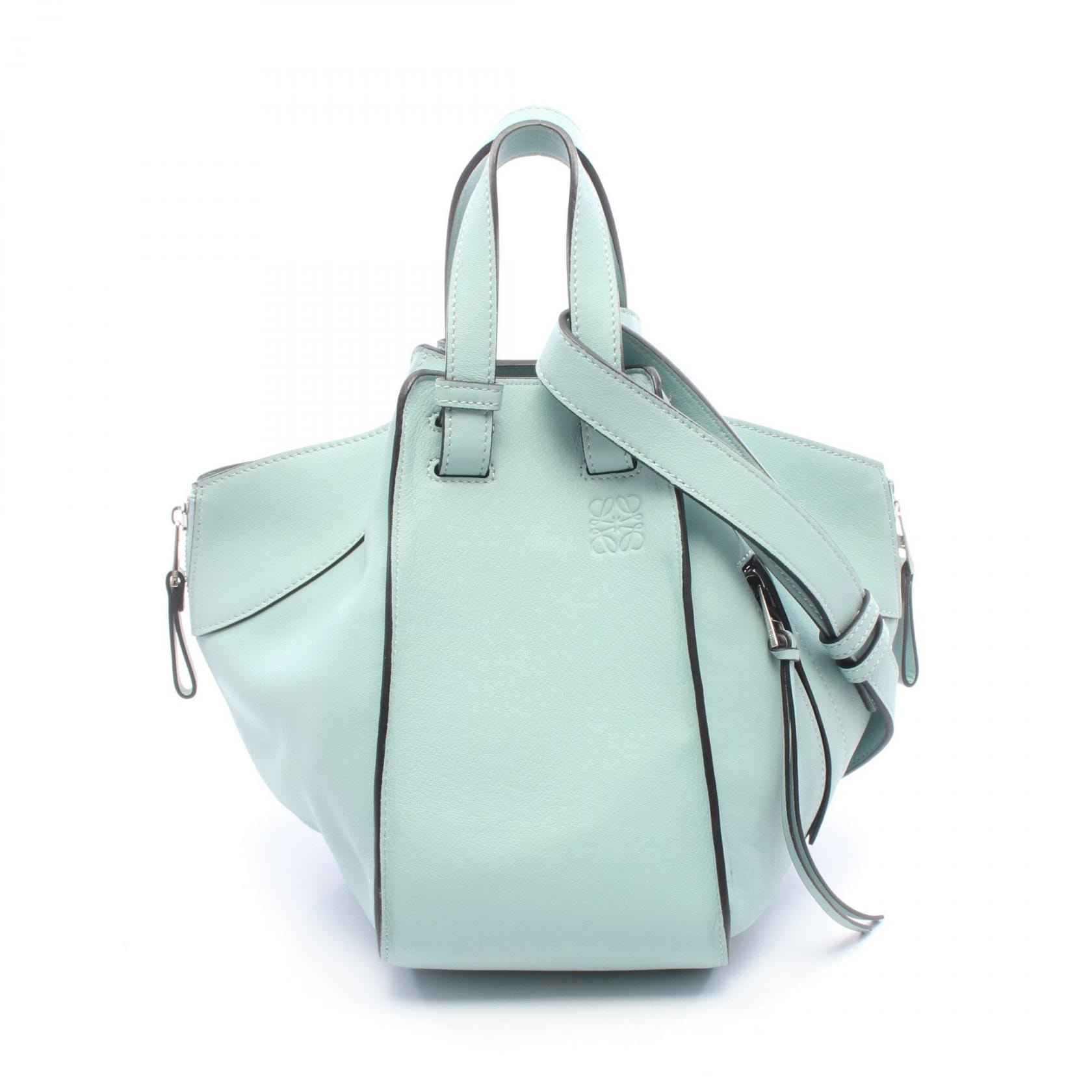 ロエベ LOEWE ハンモックバッグ スモール 2WAY ハンドバッグ バッグ レザー レディース ブルー系 【中古】