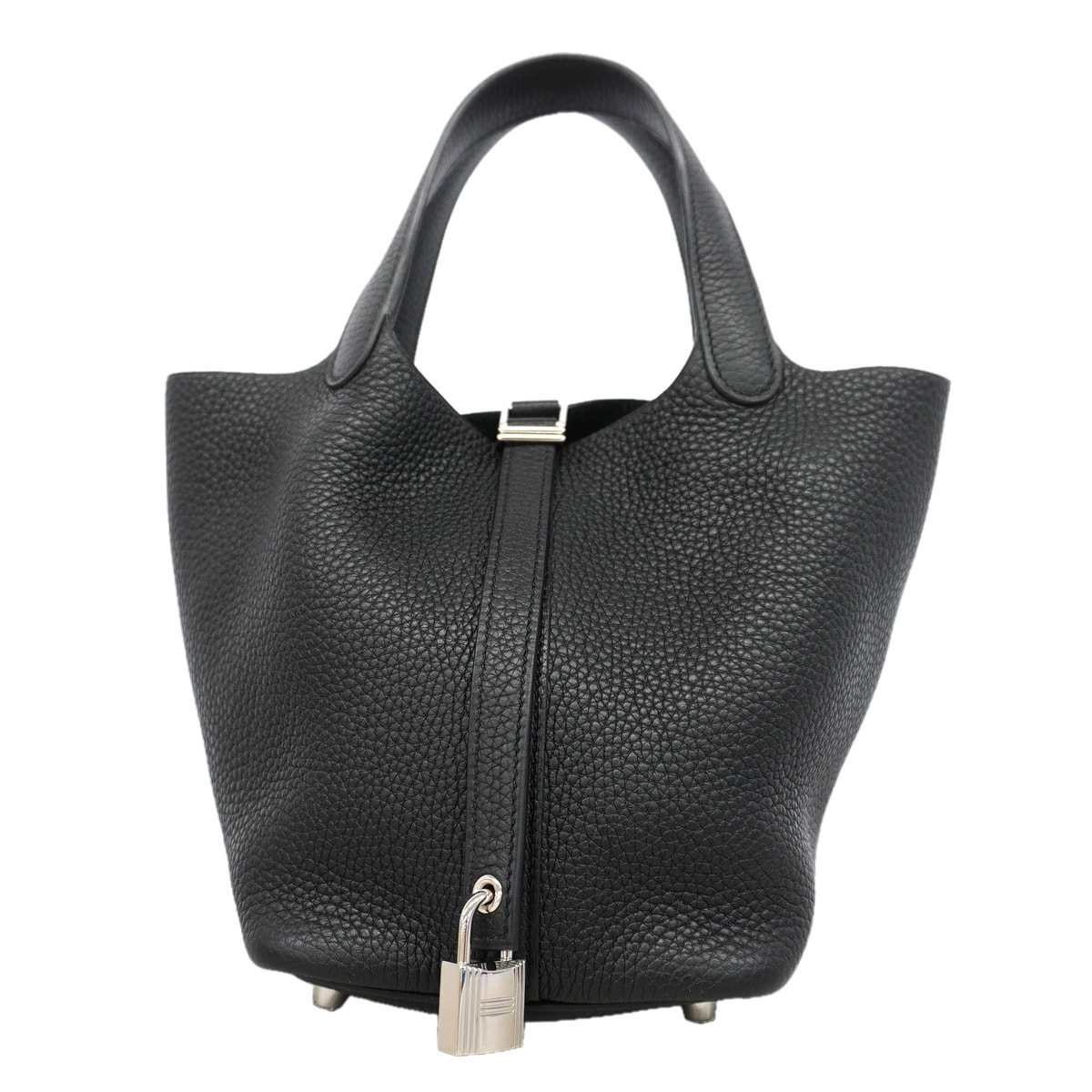 【6kd4519】エルメス ハンドバッグ ピコタンロックPM トリヨンクレマンス ブラック シルバー金具 D刻印【中古】レディース