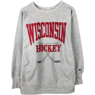 古着 90年代 チャンピオン Champion REVERSE WEAVE リバースウィーブ 刺繍タグ WISCONSIN ウィスコンシン大学 カレッジスウェットシャツ トレーナー USA製 メンズXL相当 ヴィンテージ/eaa650198