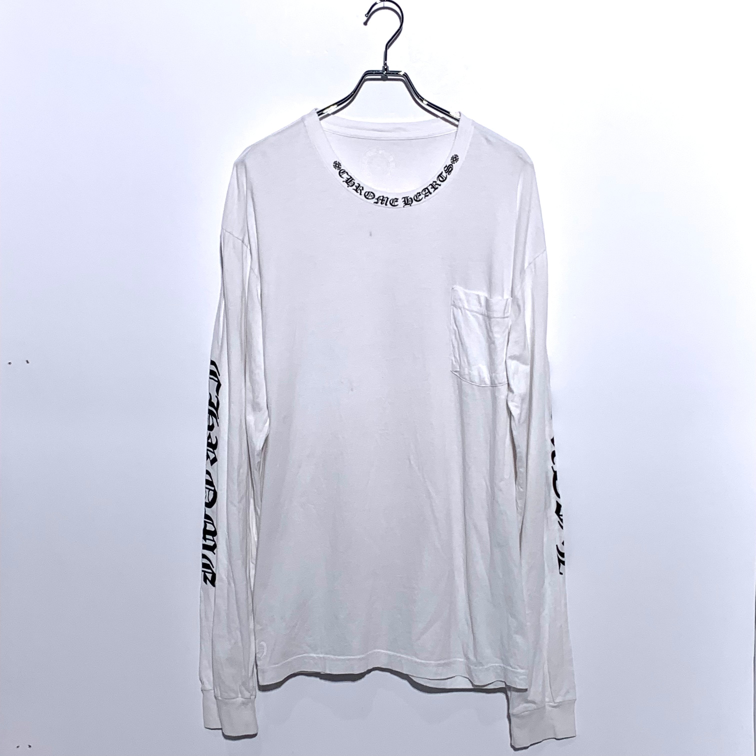 Chrome Hearts Neck Logo Pocket L/S Tee White
