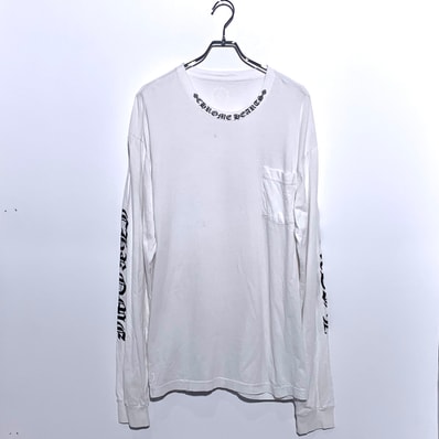 Chrome Hearts Neck Logo Pocket L/S Tee White