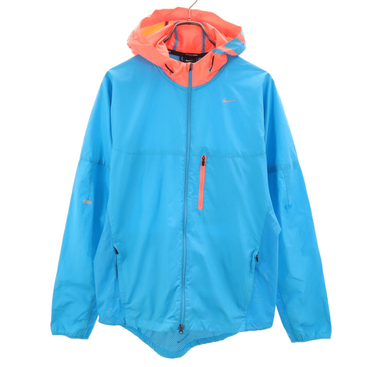 NIKE ナイキ ランニング 長袖 メッシュ切替 ウインドブレーカー L 水色 ジャケット