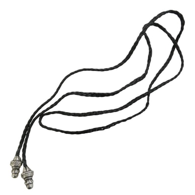 Chrome Hearts Leather Braid Bolo Tip "Black"