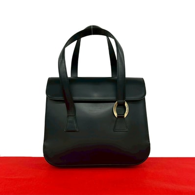 Christian Dior ディオール ロゴ 金具 レザー ハンドバッグ ブラック
39149