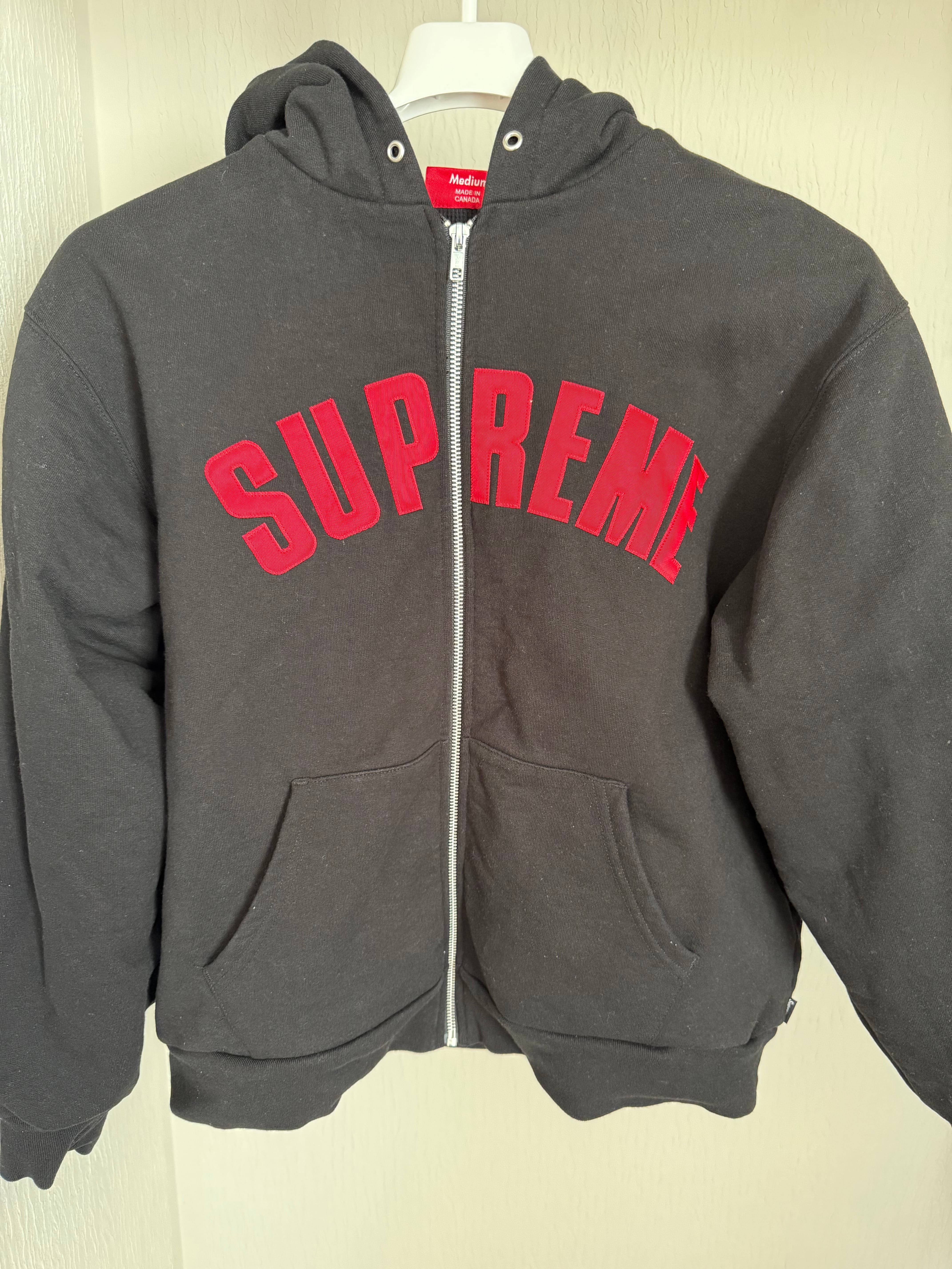 Supreme Arc Thermal Lined Zip Up Hooded Sweatshirt "Black"