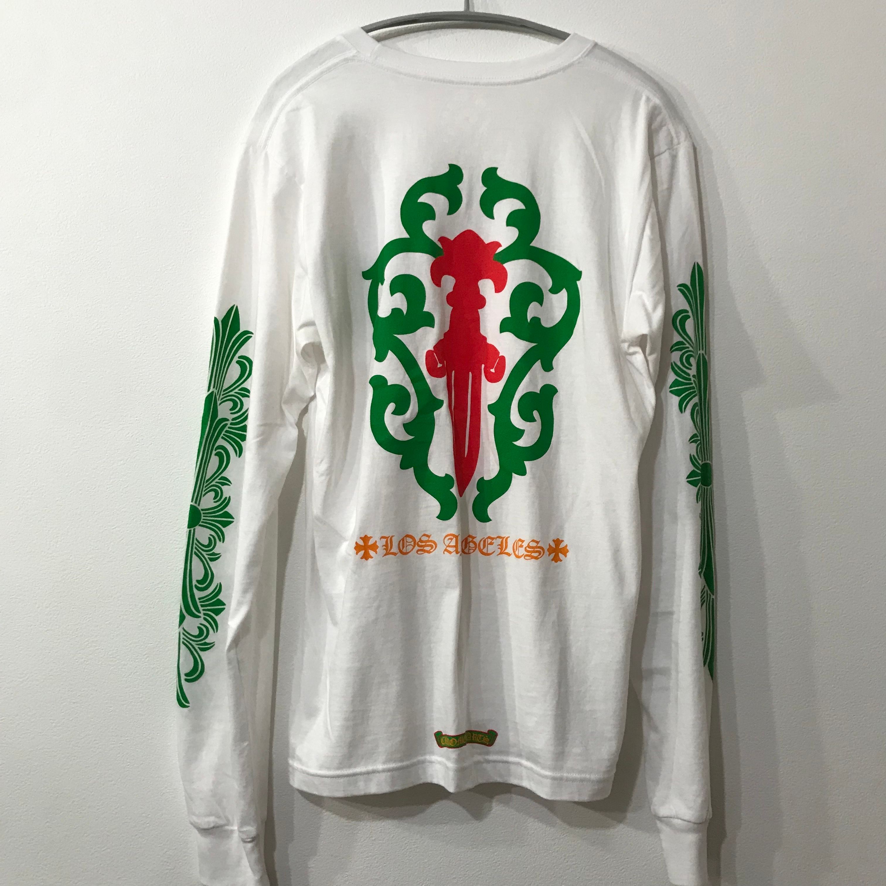 Chrome Hearts Los Angeles Exclusive Dagger Print L/S Cut Sewn "White/Green"