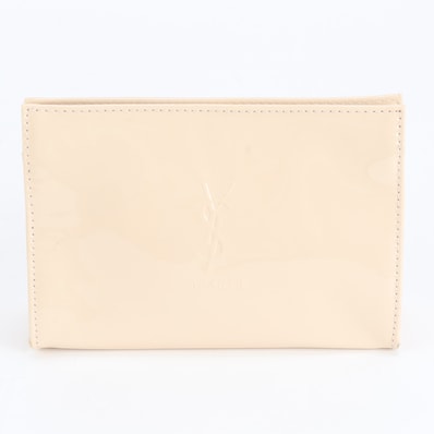 ■極美品 イヴ サンローラン YSL ベージュクラッチ バッグ