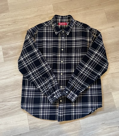Supreme Old English Plaid Flannel Shirt "Black"