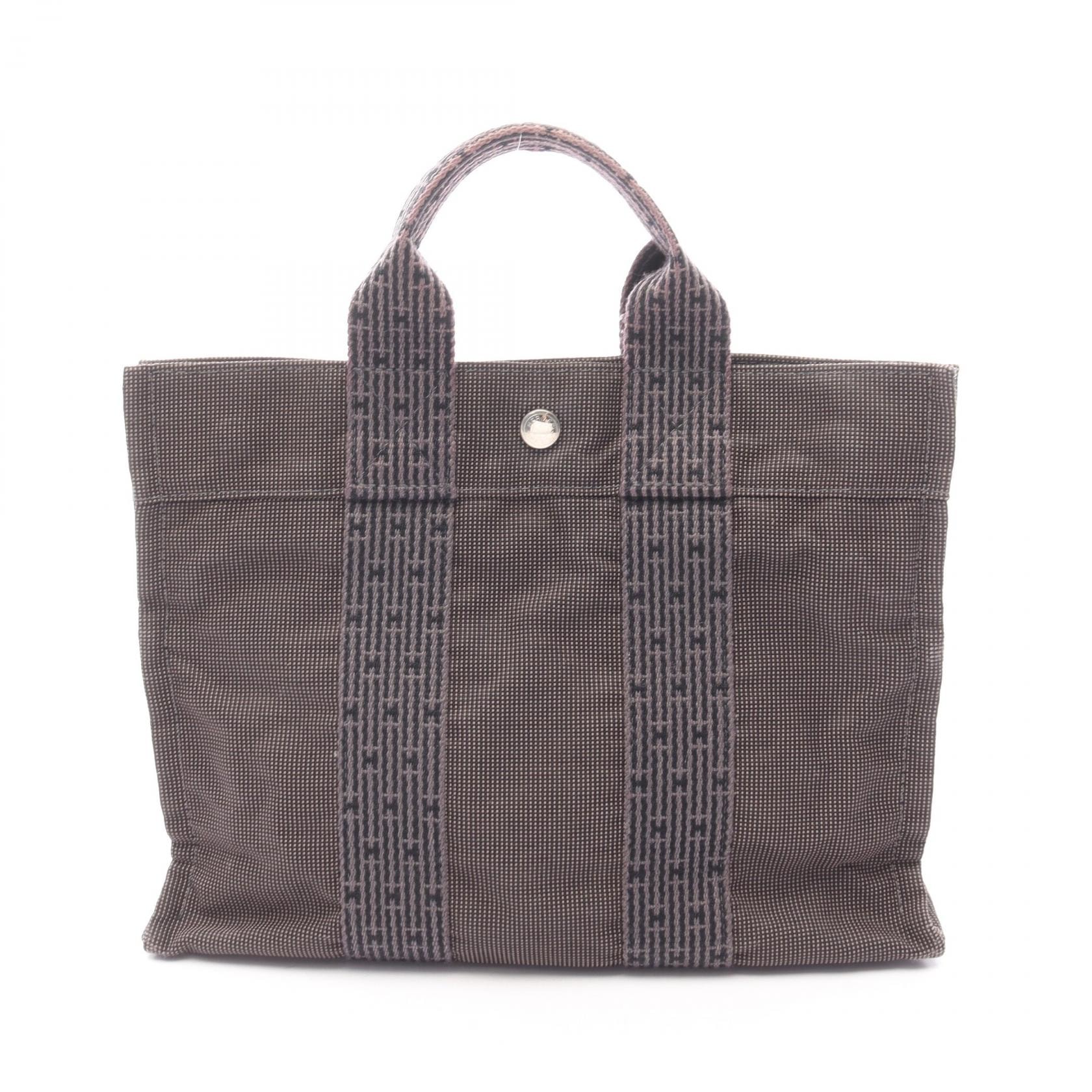 エルメス HERMES エールラインPM トートバッグ バッグ キャンバス ナイロンキャンバス レディース グレー系 【中古】