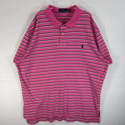 古着 ポロ・ラルフローレン POLO RALPH LAUREN 鹿の子 半袖 半袖シャツ ロゴ 刺繍 2ボタン 大きいサイズ 14041 イエロー 無地 メンズ