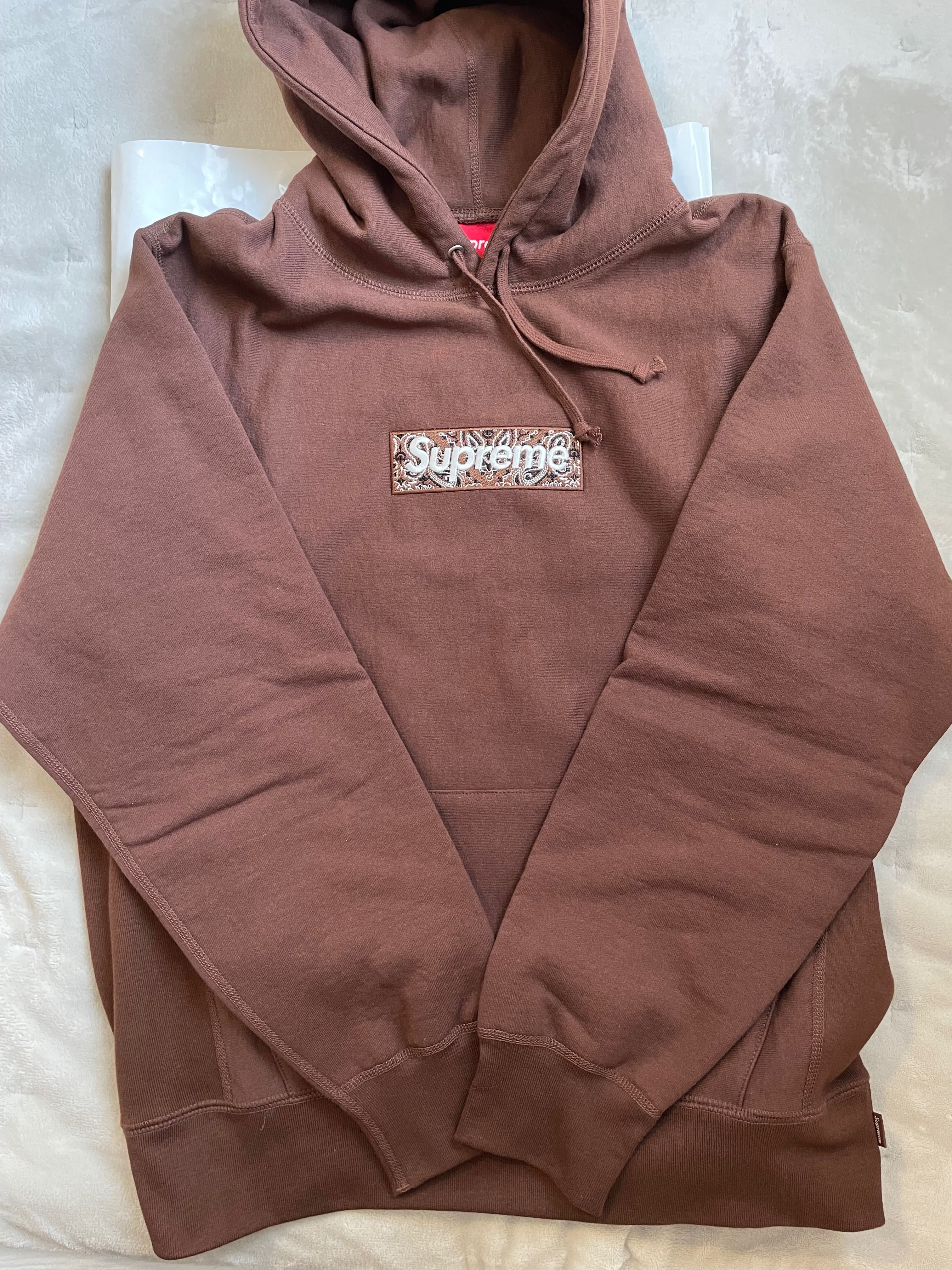 Supreme Bandana Box Logo Hooded Sweatshirt "Brown"