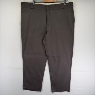 古着 ディッキーズ Dickies パンツ ワークパンツ チノパン スラックス 874 ストレート ジッパーフライ w42 L30 グレー系 メンズ