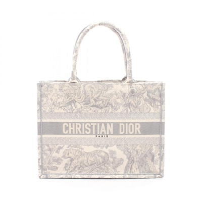 ディオール Dior BOOK TOTE ブックトート ミディアム トートバッグ バッグ キャンバス レディース グレー系 / ホワイト系 【中古】
