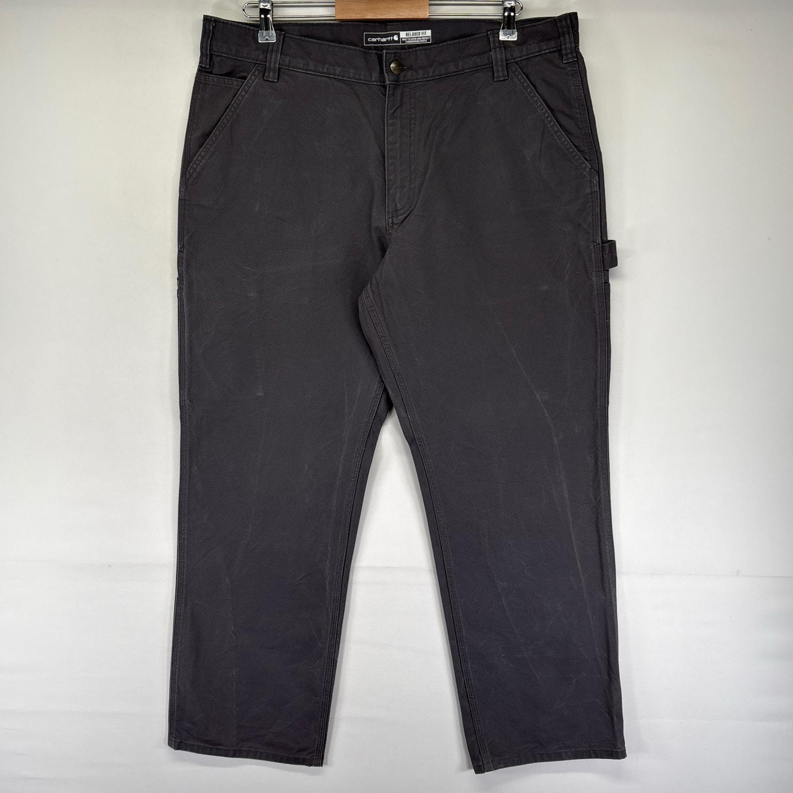 古着 カーハート Carhartt ダック パンツ ペインター ジッパーフライ ワンポイントロゴ スペアポケット W38 L30  グレー系 メンズ