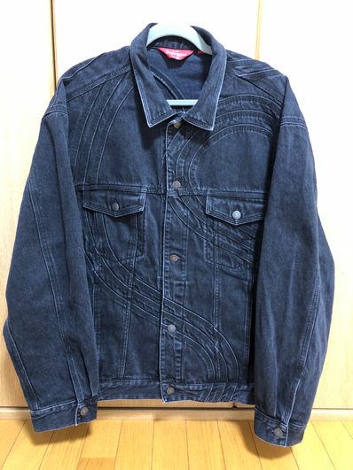 Supreme S Logo Denim Trucker Jacket "Washed Black"