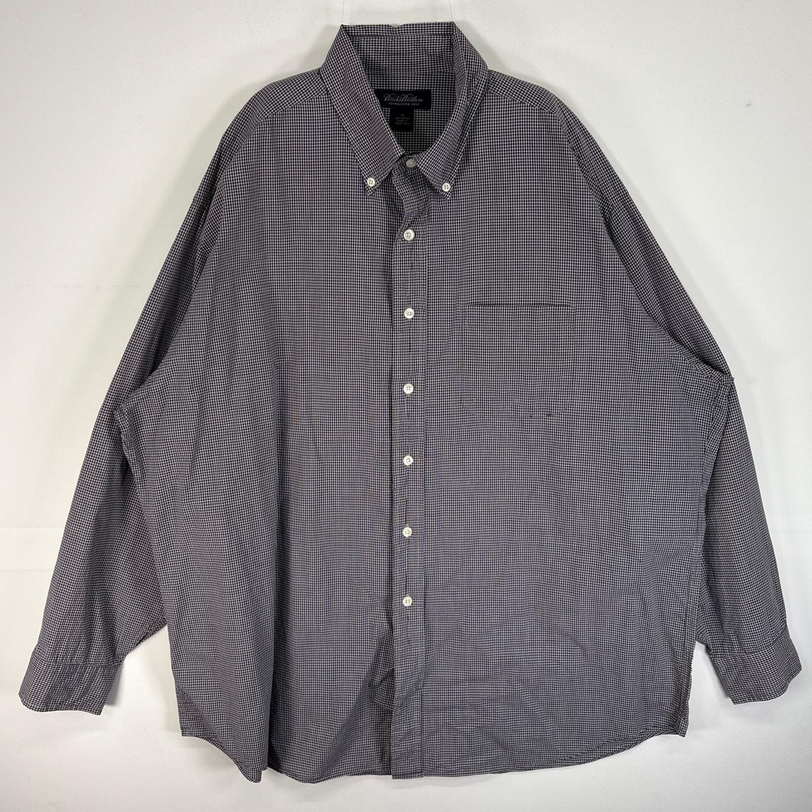 古着 ブルックスブラザーズ Brooks Brothers 長袖シャツ チェック 胸ポケ ボタンダウン XL パープル系 マルチカラー メンズ