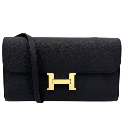 HERMES エルメス ショルダーバッグ コンスタンスロング トゥーゴー ショルダーウォレット ロングウォレット 長財布 K刻印 ヴォーエプソン ブラック 黒 ゴールド金具 レディース 美品 2025年【中古品】