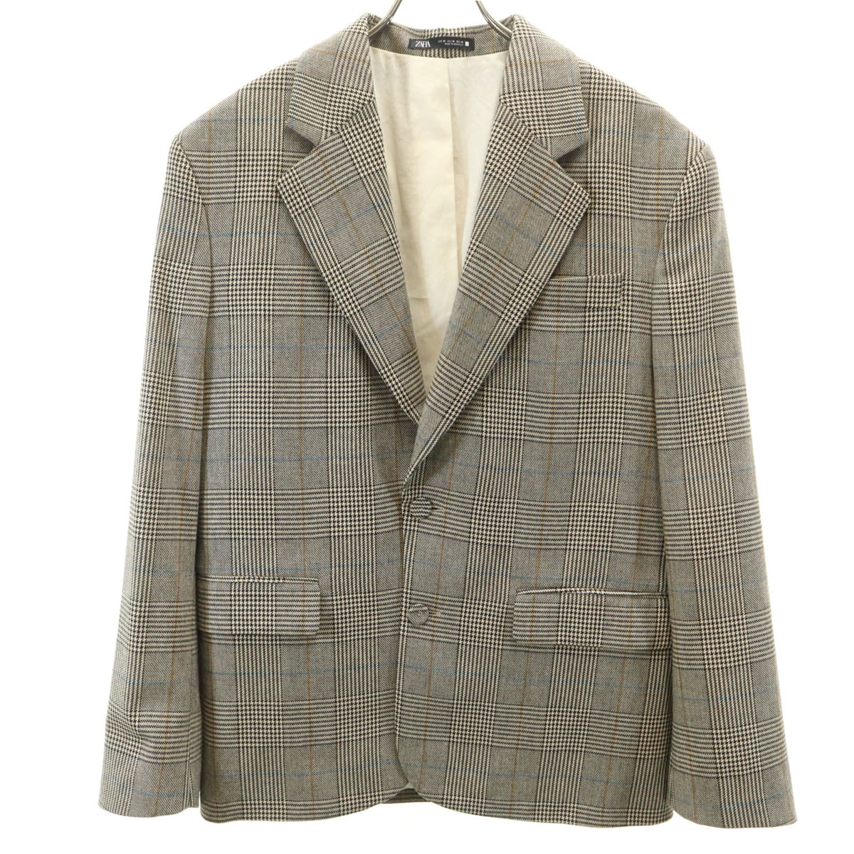 ZARA ザラ チェック柄 テーラードジャケット 36 グレー系
