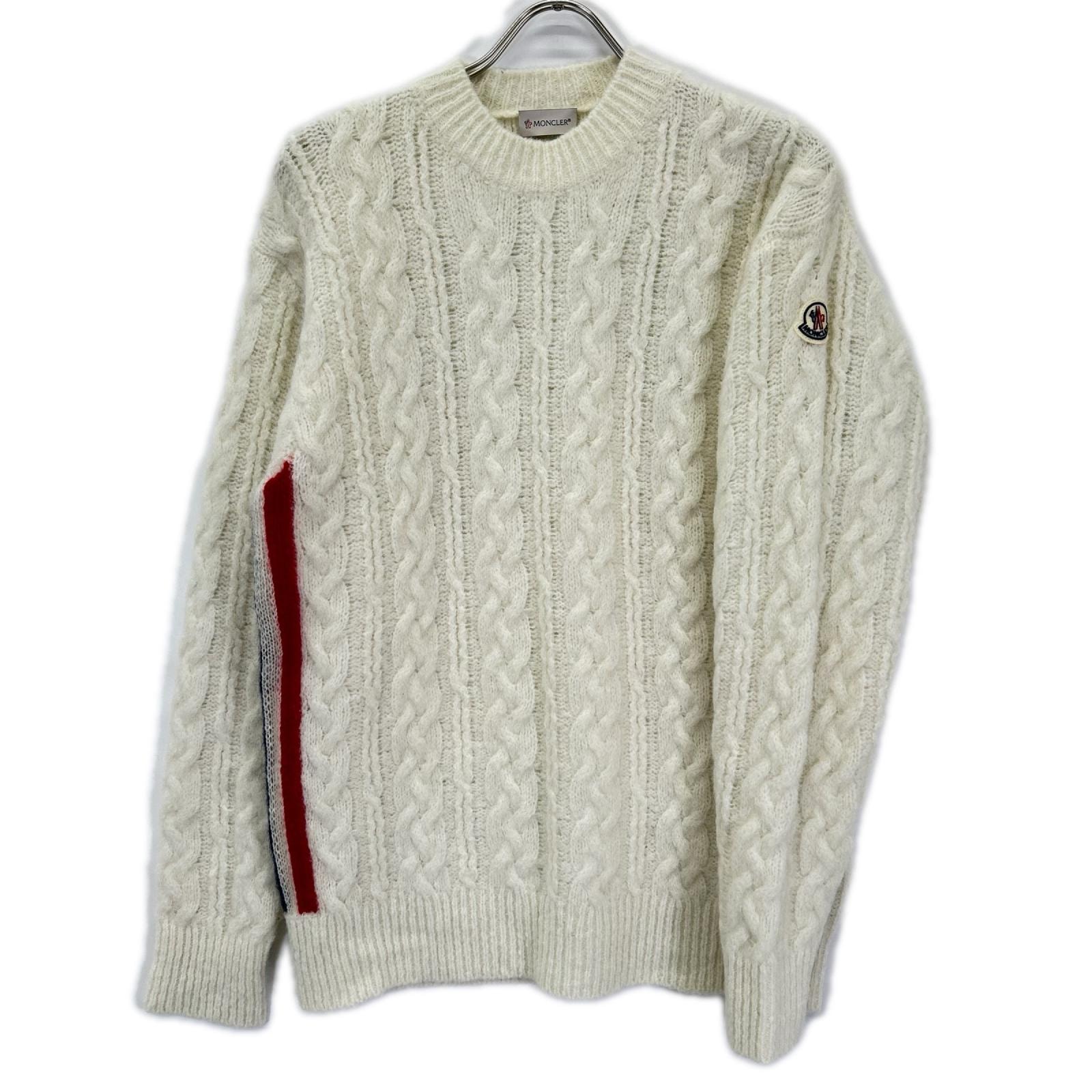 モンクレール 21年 ホワイト モヘア混 GIROCOLLO TRICOT ニット