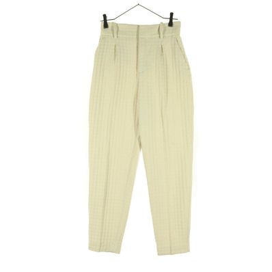 美品 ZARA ザラ 総柄 ロングパンツ S アイボリー
