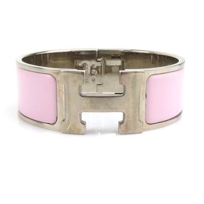エルメス HERMES バングル クリック クラックH メタル ピンク/シルバー レディース【中古】 h32651a