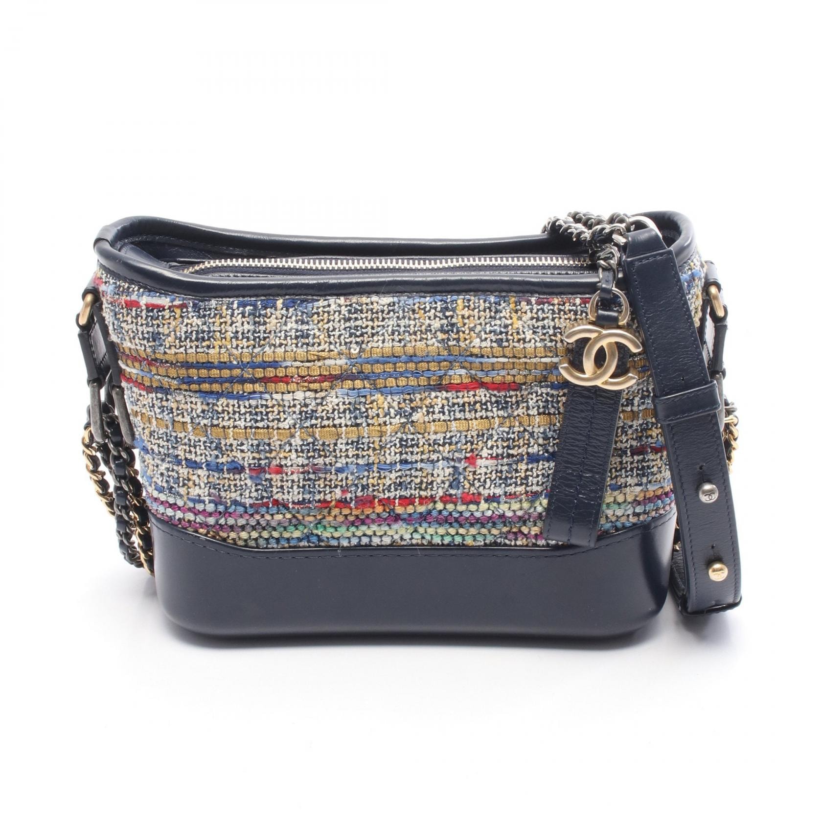 シャネル CHANEL ガブリエル ドゥ シャネル スモール ホーボー ショルダーバッグ バッグ ファブリック レザー レディース ネイビー系 / マルチカラー 【中古】