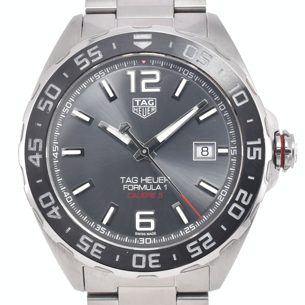 タグホイヤー TAG HEUER WAZ2011 フォーミュラ1 デイト グレー 自動巻き メンズ 美品 箱・保証書付き 腕時計 O#148830