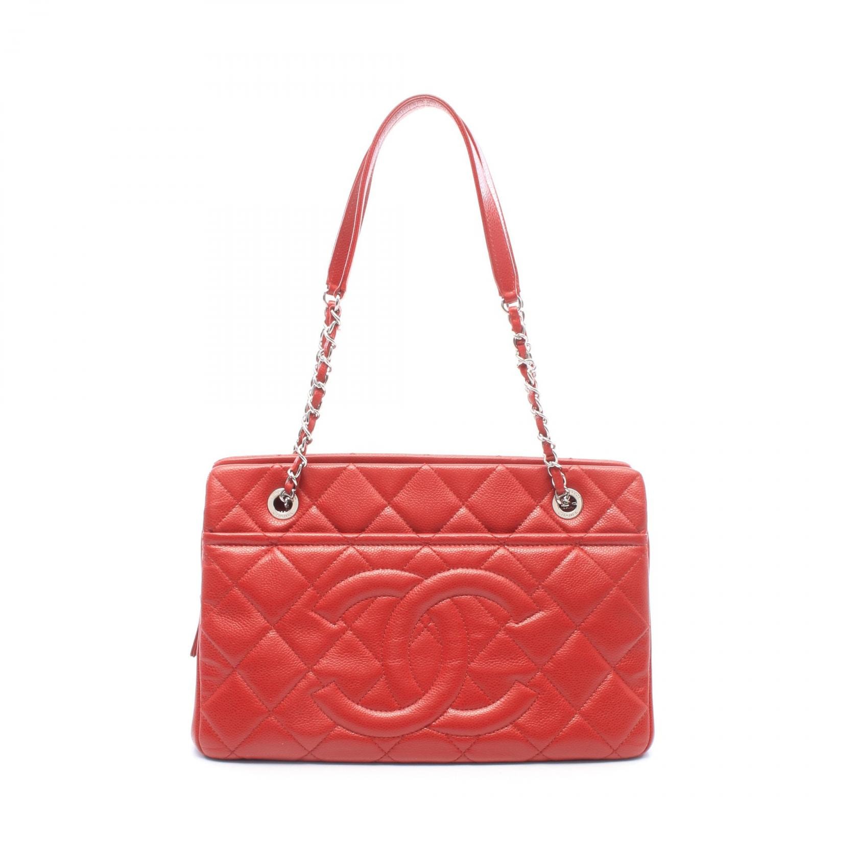 シャネル CHANEL マトラッセ トートバッグ バッグ キャビアスキン(グレインドカーフ) レディース レッド系 A67294 【中古】