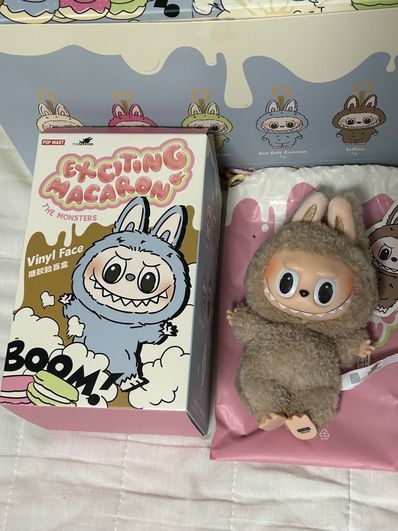 POP MART THE MONSTERS (LABUBU) Exciting Macaron Plush Series TOFFEE
