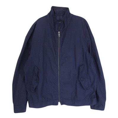 BURBERRY LONDON バーバリー ロンドン ブルゾン A1F45-322-28 コットン ジップアップ ブルゾン ジャケット ネイビー系 LL【中古】