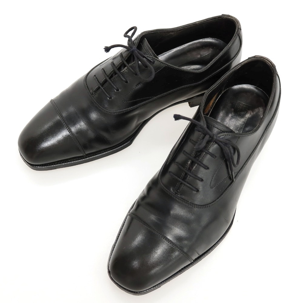 【中古】エドワードグリーン EDWARD GREEN GLADSTONE カーフ レザー ドレスシューズ ブラック【サイズ6】【メンズ】