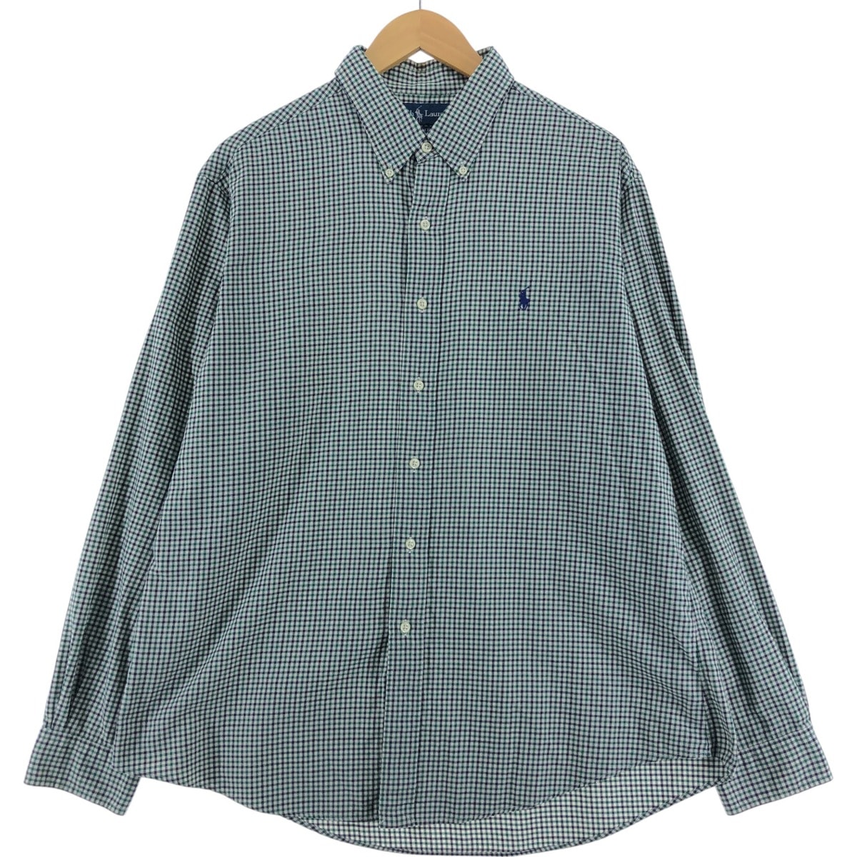 古着 ラルフローレン Ralph Lauren CUSTOM FIT ギンガムチェック 長袖 ボタンダウンチェックシャツ メンズXL相当/eaa523732